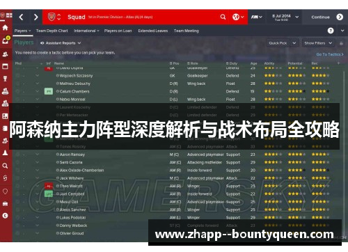 阿森纳主力阵型深度解析与战术布局全攻略